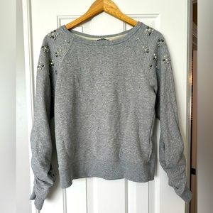 Stella & Dot Embellished Gray Sweatshirt